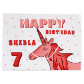 Schattigee Eenhoorn Sterren Happy Birthday Girl`s Groot Cadeauzakje (Achterkant)