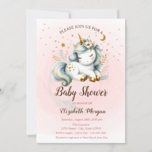 Schattigee eenhoorn sterren maan Baby shower uitno Kaart