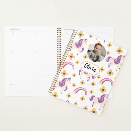 Schattigee eenhoorn terug naar school planner (Display)