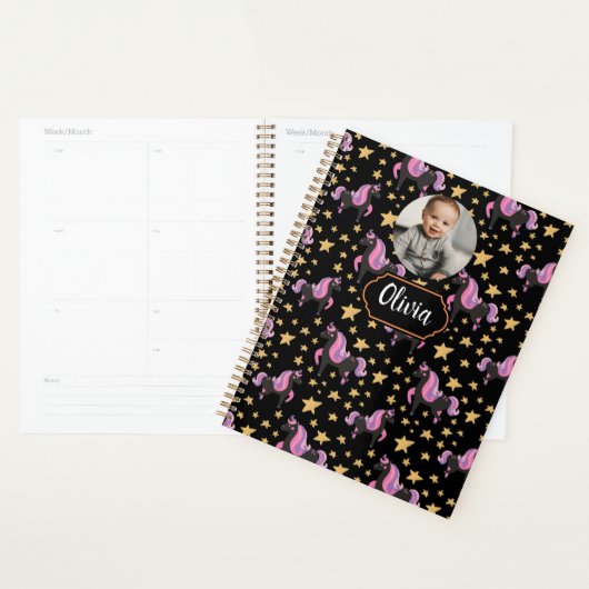 Schattigee eenhoorn terug naar school planner (Display)