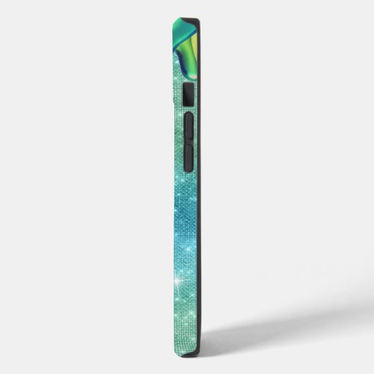 Schattigee Eenhoorn Turquoise glitter druppels Fau Case-Mate iPhone Case (Achterkant / Links)