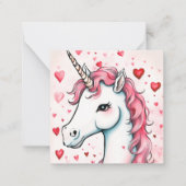 Schattigee Eenhoorn Valentijnsdag Kaarten Notitiekaartje (Voorkant)