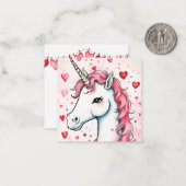 Schattigee Eenhoorn Valentijnsdag Kaarten Notitiekaartje (Voorkant / Achterkant in situ)