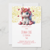 Schattigee Eenhoorn Valentijnsdag Partij Kaart (Voorkant)
