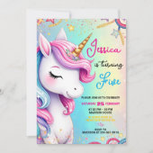 Schattigee Eenhoorn Verjaardagsfeest Uitnodiging S (Voorkant)
