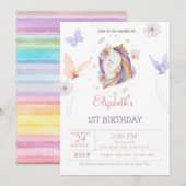 Schattigee eenhoorn vlinders kleurrijke strepen Ve Kaart (Voorkant / Achterkant)