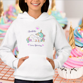 Schattigee eenhoorn, voeg naam, kinderhoodie toe