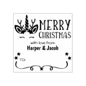 Schattigee Eenhoorn Vrolijk Kerstfeest Rubberstempel (Afrduk)