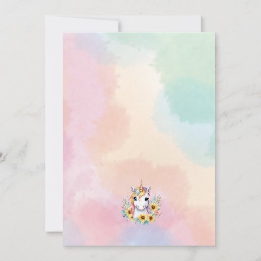 Schattigee Eenhoorn Zonnebloem Eenvoudige 1e Verja Kaart (Achterkant)