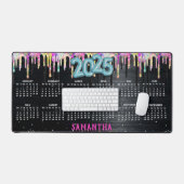 Schattigee Eenhoorn Zwart Glitter Verjaardagsmonog Bureaumat (Keyboard & Muis)