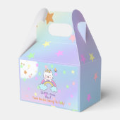 Schattigee eenhoornkat op regenboogsterren 1e verj bedankdoosjes (Achterkant)