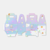 Schattigee eenhoornkat op regenboogsterren 1e verj bedankdoosjes (Uitgevouwen)