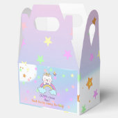 Schattigee eenhoornkat op regenboogsterren 1e verj bedankdoosjes (Geopend)