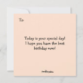 Schattigee eenhoornkat Verjaardag Kaart (Achterkant)