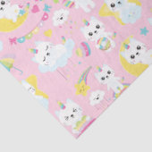 Schattigee eenhoornkatten lichtroze motieven tissuepapier (Detail)