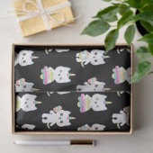 Schattigee eenhoornkatten zwarte patronen tissuepapier (Geschenk)