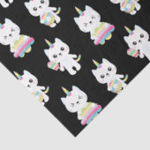 Schattigee eenhoornkatten zwarte patronen tissuepapier (Detail)