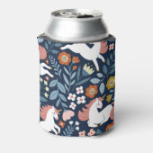 Schattigee Eenhoorns Bloemen  Patroon Blikjeskoeler (Blikje Achterkant)