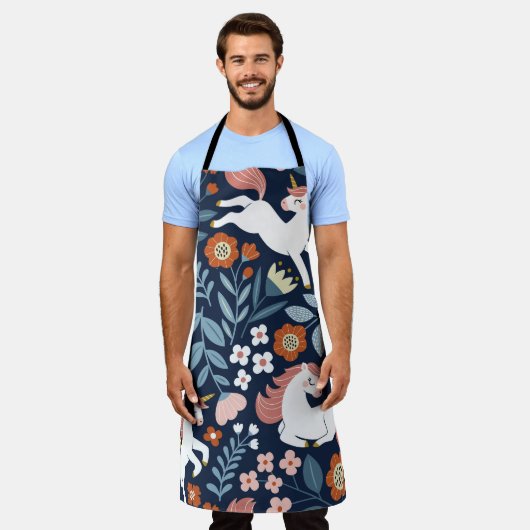 Schattigee Eenhoorns Bloemen  Patroon Schort (Gedragen)