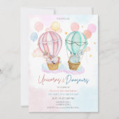 Schattigee eenhoorns en dinosaurussen gezamenlijke kaart (Voorkant)