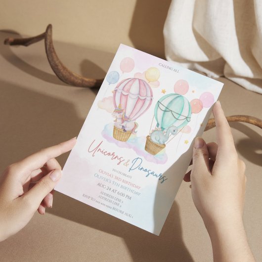 Schattigee eenhoorns en dinosaurussen gezamenlijke kaart