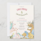 Schattigee eenhoorns en dinosaurussen gezamenlijke kaart (Voorkant)