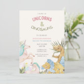 Schattigee eenhoorns en dinosaurussen gezamenlijke kaart (Staand voorkant)