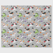 Schattigee Eenhoorns in Halloween Kostuums Cadeaupapier (Vlak)