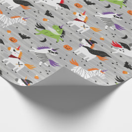 Schattigee Eenhoorns in Halloween Kostuums Cadeaupapier