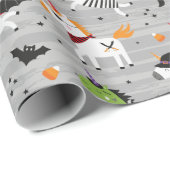 Schattigee Eenhoorns in Halloween Kostuums Cadeaupapier (Rol Hoek)