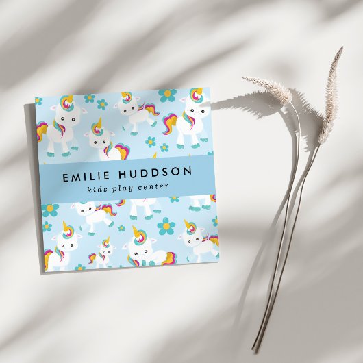 Schattigee Eenhoorns, Kinder Play Center, Activity Vierkante Visitekaartje