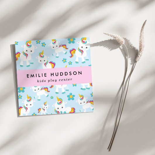Schattigee Eenhoorns, Kinder Play Center, Activity Vierkante Visitekaartje