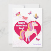 Schattigee eenhoornvlinders Happy Valentine's Day Notitiekaartje (Voorkant)