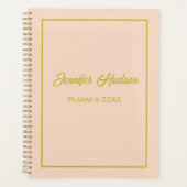 Schattigee Eenvoudige Aangepaste Girly Light Peach Planner (Voorkant)
