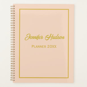Schattigee Eenvoudige Aangepaste Girly Light Peach Planner