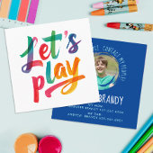 Schattigee Eenvoudige Blauwe Speeldatum Vrienden K Vierkante Visitekaartje