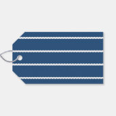 Schattigee eenvoudige blauwe vakantie golvende wit cadeaulabel (Achterkant Horizontaal)