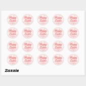 Schattigee Eenvoudige Bloem Roze Happy Easter Ronde Sticker (Vel)