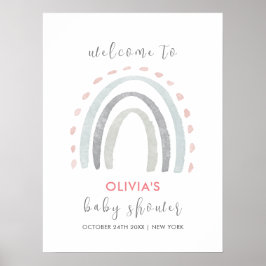 Schattigee eenvoudige Boho regenboog meisje Baby s Poster