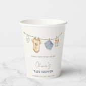 Schattigee eenvoudige Boho waslijn Baby shower Papieren Bekers (Achterkant)