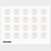 Schattigee eenvoudige Boho waslijn Baby shower Ronde Sticker (Vel)