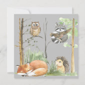 Schattigee eenvoudige bosdieren Uitnodiging (Voorkant)