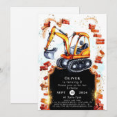 Schattigee eenvoudige bouwverjaardag kaart (Voorkant / Achterkant)