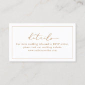 Schattigee eenvoudige bruiloft website details Kaa Visitekaartje (Voorkant)