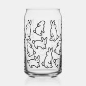 Schattigee Eenvoudige Bunny Outline Ontwerp Drinkw Blikvorm Glas (Achterkant)