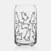 Schattigee Eenvoudige Bunny Outline Ontwerp Drinkw Blikvorm Glas (Links)