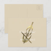 Schattigee Eenvoudige Chic Gold Cello Muziek Dank  Briefkaart (Voorkant / Achterkant)