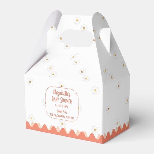 Schattigee eenvoudige Daisy Floral Baby shower Bedankdoosjes (Voorkant Zijde)