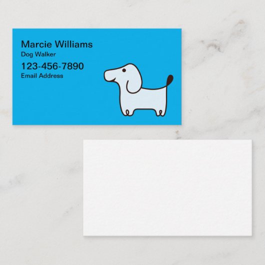 Schattigee eenvoudige dog walker Visitekaartjes (Voorkant / Achterkant)
