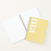 Schattigee Eenvoudige Gele Monogram School Notitieboek (Binnen)